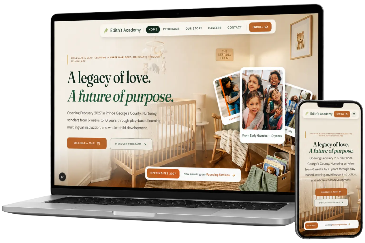 Edith's Academy Website Design Preview