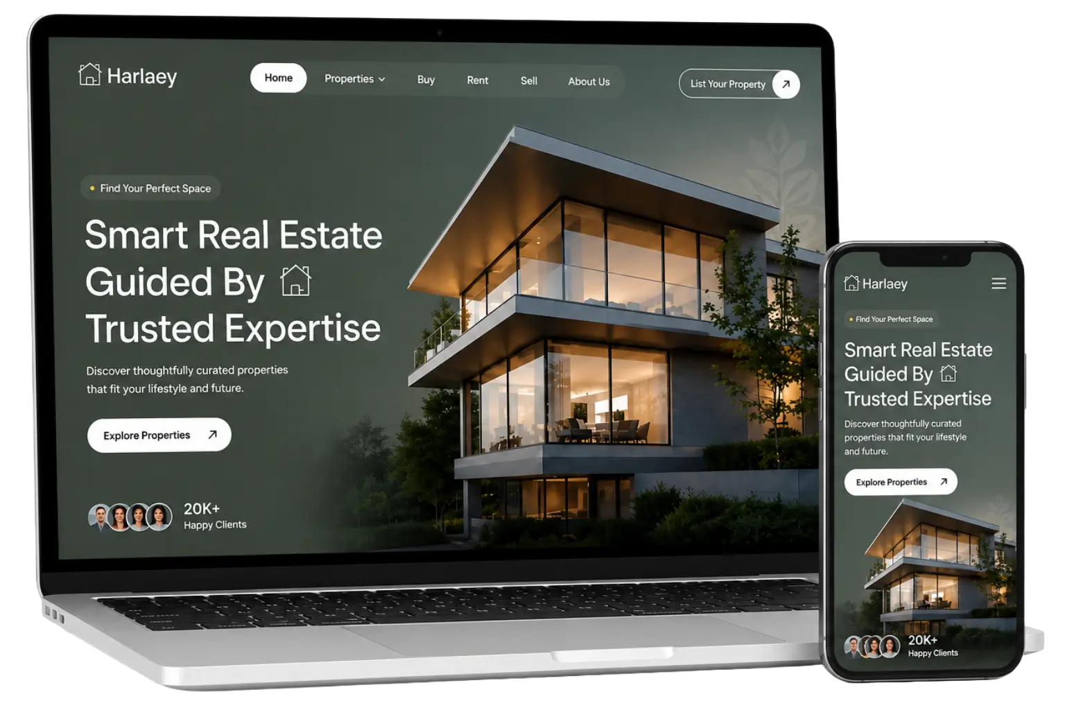 Example of a structured, professionally designed website built by Harlae