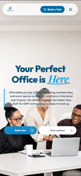 Perfect Office coworking and private offices in Maryland and Virginia — Mobile View